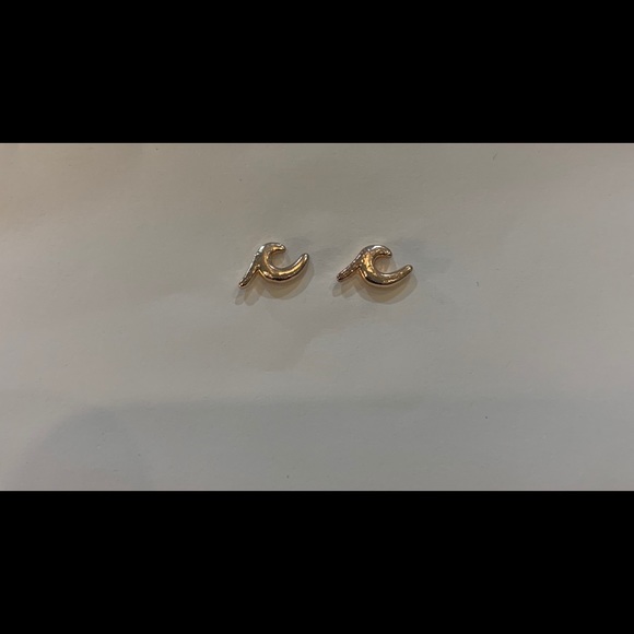 Rose Gold Wave Earrings - Picture 4 of 4